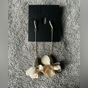 I.N.C. International Concepts Fabric-Flower Drop Earrings